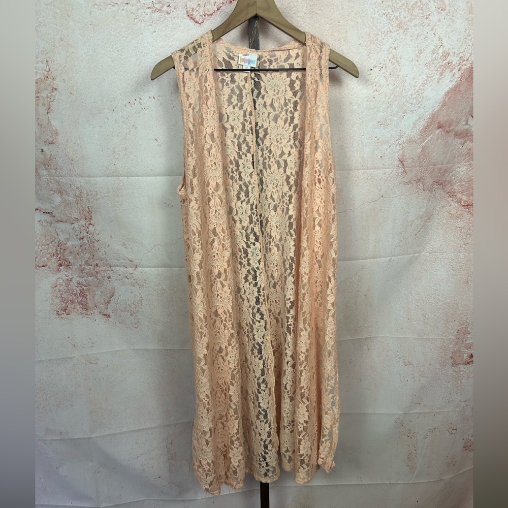 LuLaRoe Pink Lace Joy Vest